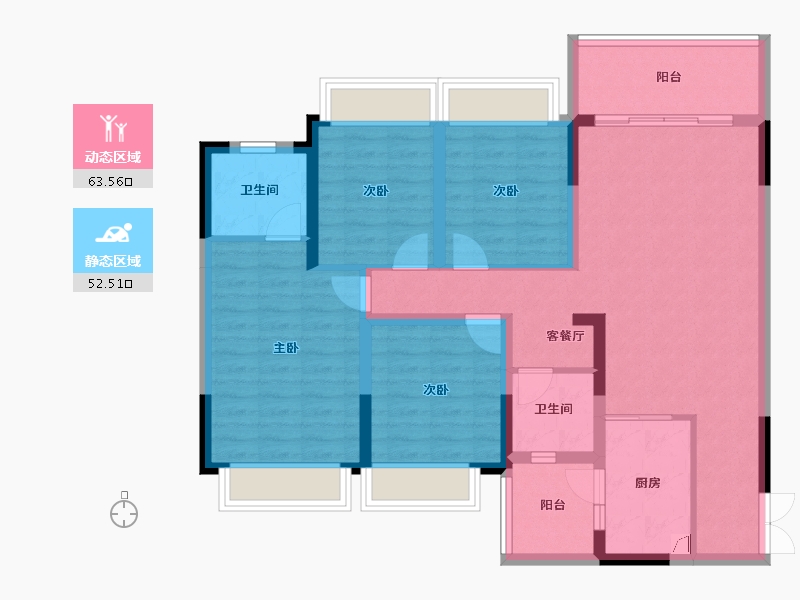 广西壮族自治区-南宁市-路桥融创茂-103.06-户型库-动静分区