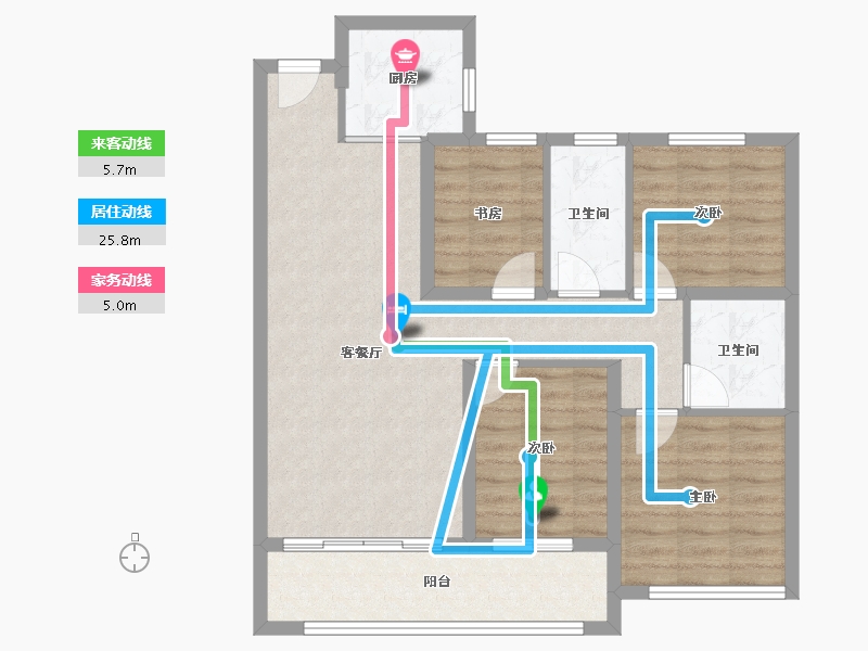 山东省-枣庄市-桂语风和-85.45-户型库-动静线