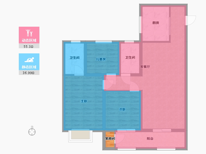 山西省-太原市-保利和光尘樾-99.00-户型库-动静分区