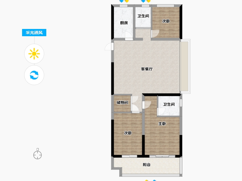 山东省-德州市-金辰云境-109.00-户型库-采光通风