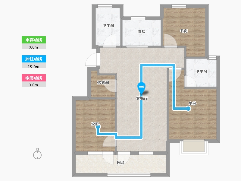 浙江省-宁波市-保利翡翠城市和光城樾二期-85.75-户型库-动静线