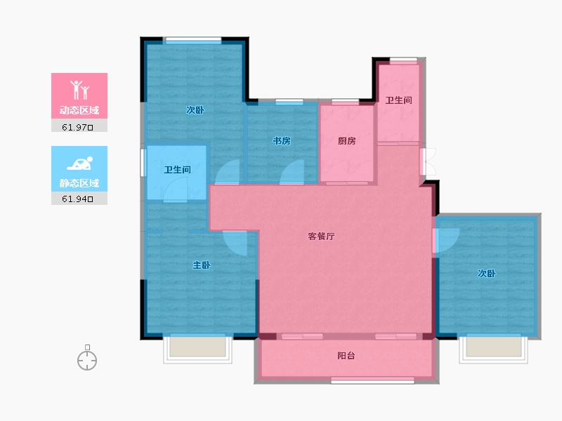 浙江省-宁波市-铁建明贤府-113.22-户型库-动静分区