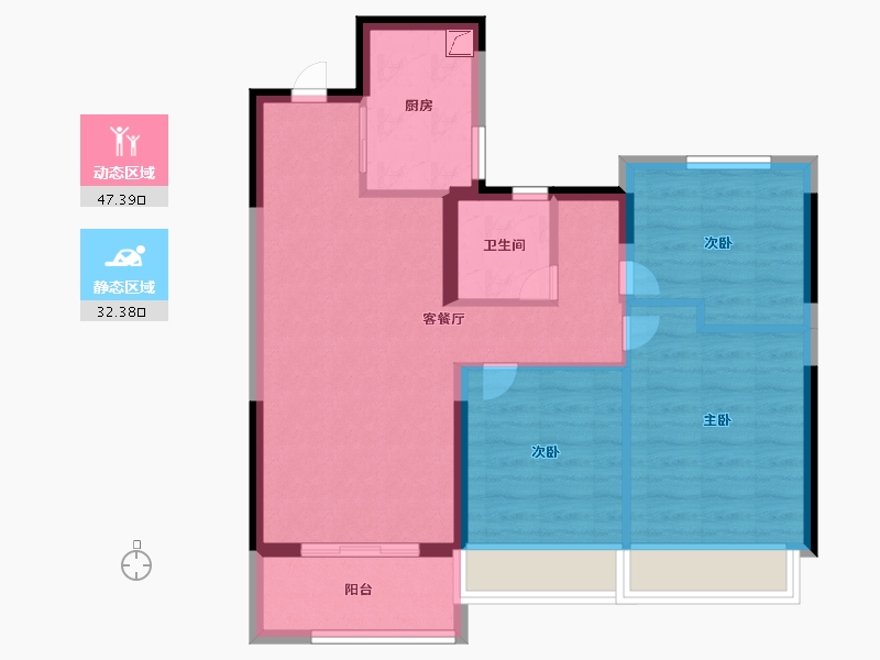 江苏省-南京市-金陵星图-70.99-户型库-动静分区