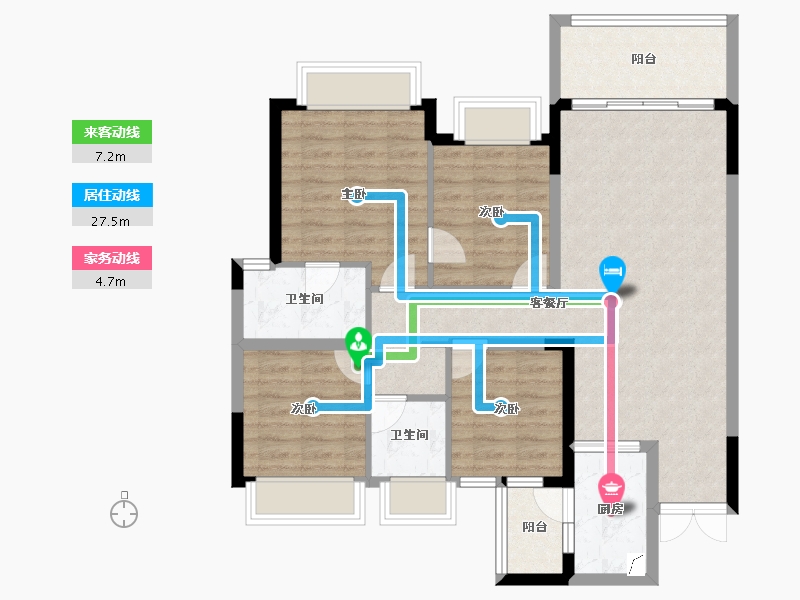 广西壮族自治区-南宁市-路桥融创茂-94.55-户型库-动静线