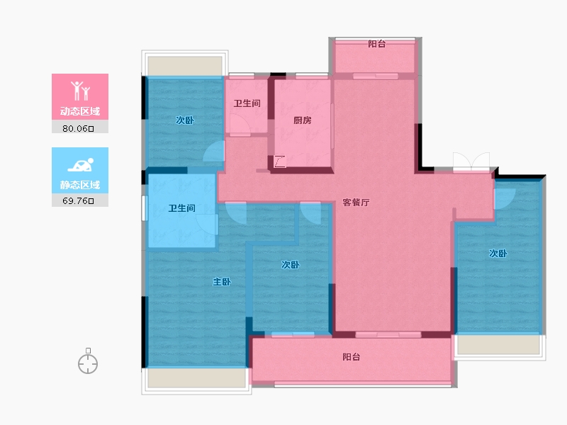 江苏省-南京市-长江悦府-134.57-户型库-动静分区