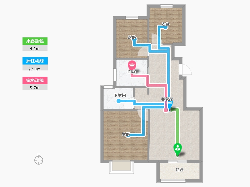 山西省-太原市-旭日梧桐苑-76.03-户型库-动静线