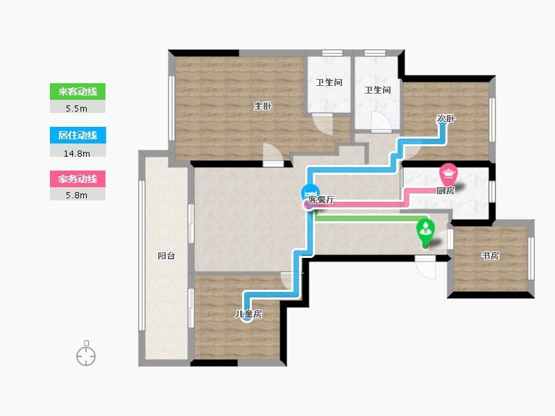 浙江省-温州市-中楠府-114.00-户型库-动静线