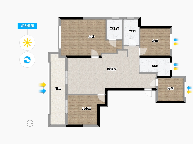 浙江省-温州市-中楠府-114.00-户型库-采光通风