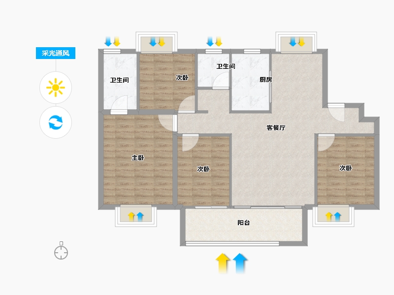 江西省-抚州市-万象丽泽华府-100.00-户型库-采光通风