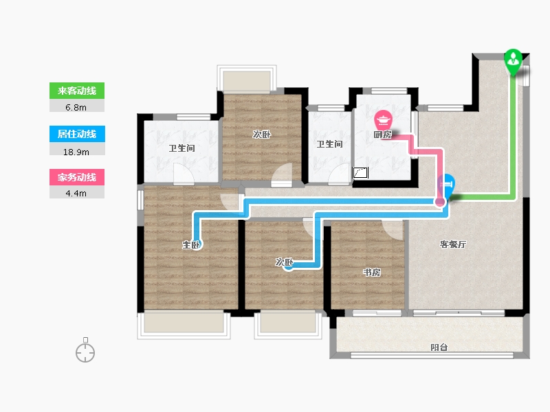 江苏省-南京市-越秀天萃-112.96-户型库-动静线