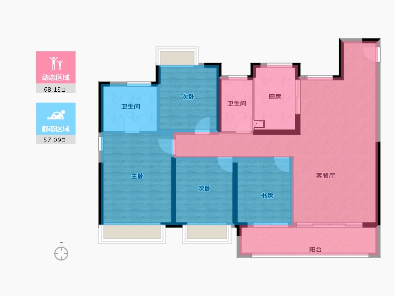 江苏省-南京市-越秀天萃-112.96-户型库-动静分区