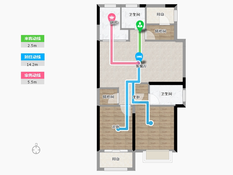 浙江省-宁波市-荣安林语秋月-79.74-户型库-动静线