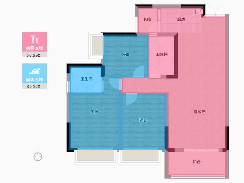 广西壮族自治区-南宁市-路桥融创茂-86.20-户型库-动静分区