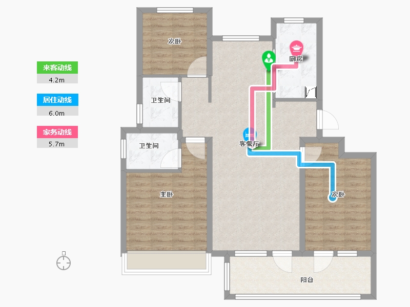 山东省-济南市-新派滨河湾-102.00-户型库-动静线