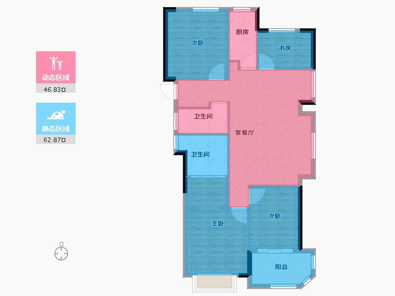 浙江省-宁波市-铁建明贤府-99.99-户型库-动静分区