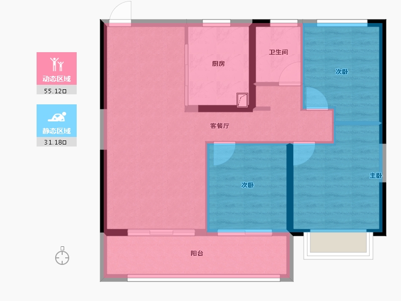 江苏省-南京市-金基雅玥-77.57-户型库-动静分区