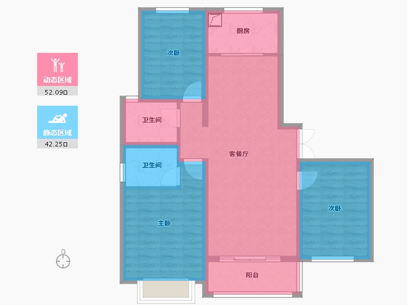 山西省-运城市-鑫东方绿城-97.00-户型库-动静分区