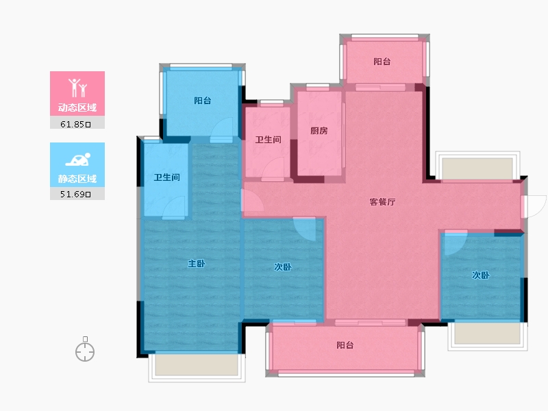 广西壮族自治区-柳州市-静兰湾御湖润府-102.28-户型库-动静分区