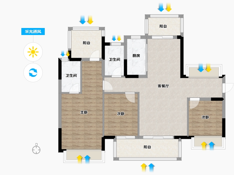 广西壮族自治区-柳州市-静兰湾御湖润府-102.28-户型库-采光通风