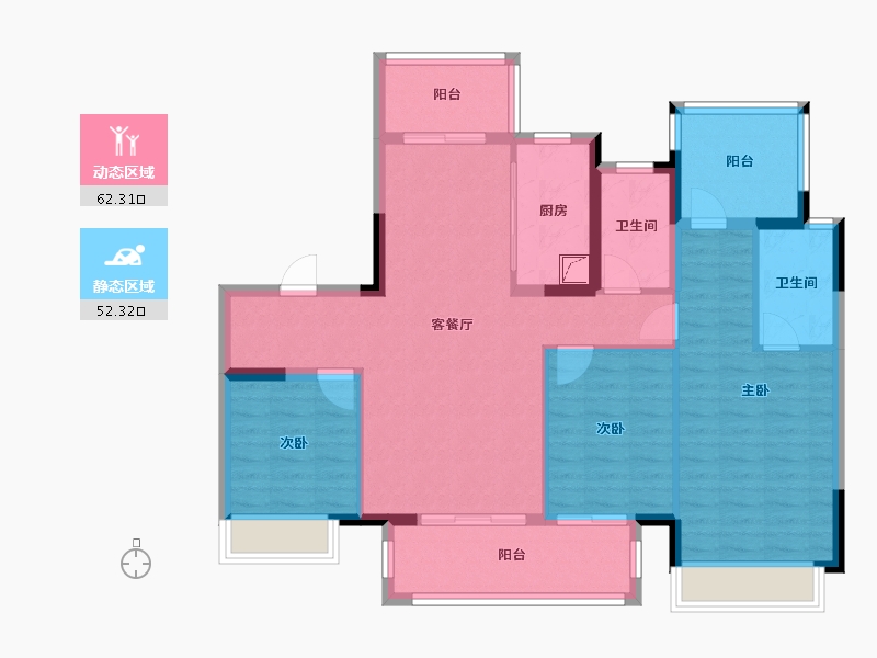 广西壮族自治区-柳州市-静兰湾御湖润府-102.80-户型库-动静分区