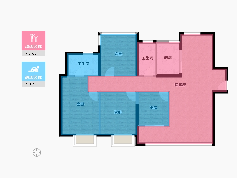 福建省-厦门市-保利联发金地和悦东方-97.77-户型库-动静分区