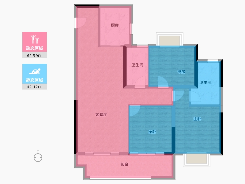 江苏省-常州市-新城熙隽-94.30-户型库-动静分区