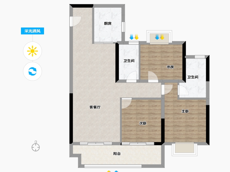 江苏省-常州市-新城熙隽-94.30-户型库-采光通风