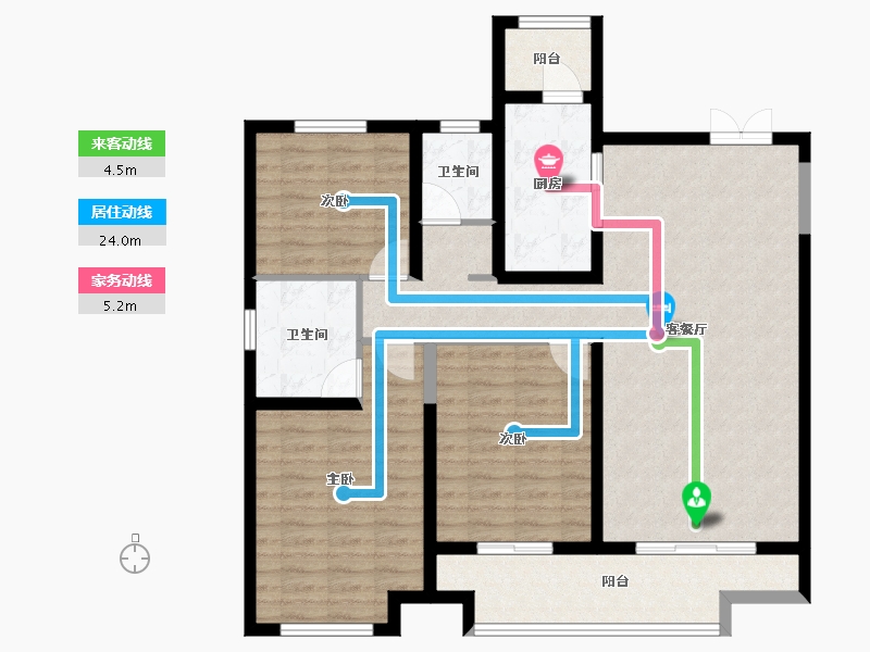 陕西省-西安市-上河雲璟-106.39-户型库-动静线