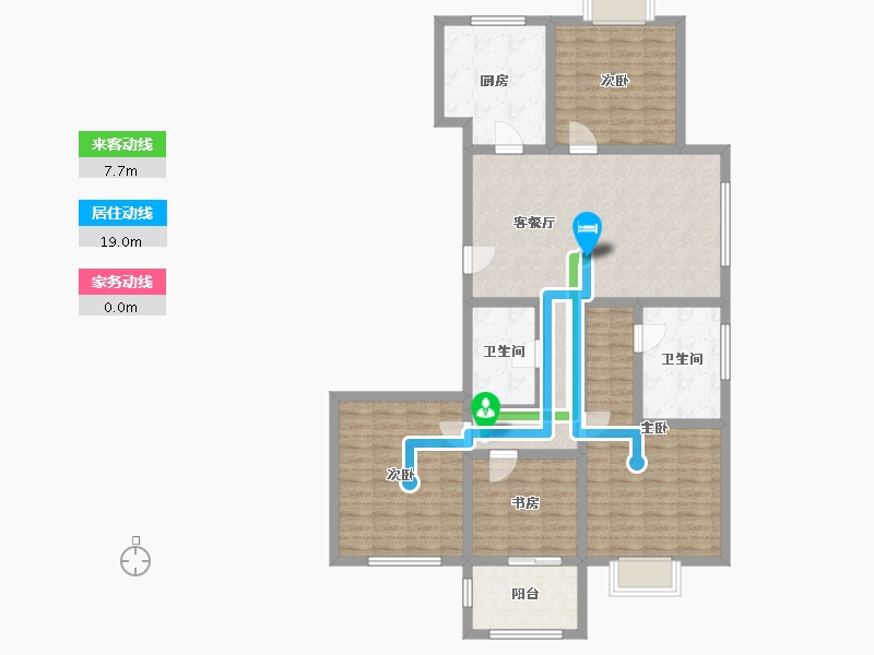 上海-上海市-新湖青蓝国际二期-115.90-户型库-动静线