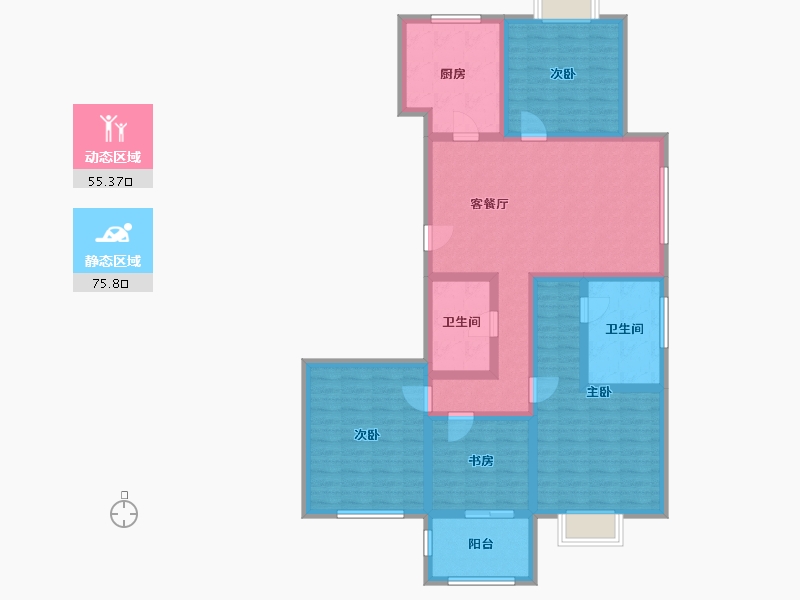 上海-上海市-新湖青蓝国际二期-115.90-户型库-动静分区