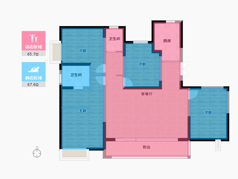 陕西省-西安市-盛唐长安-118.41-户型库-动静分区