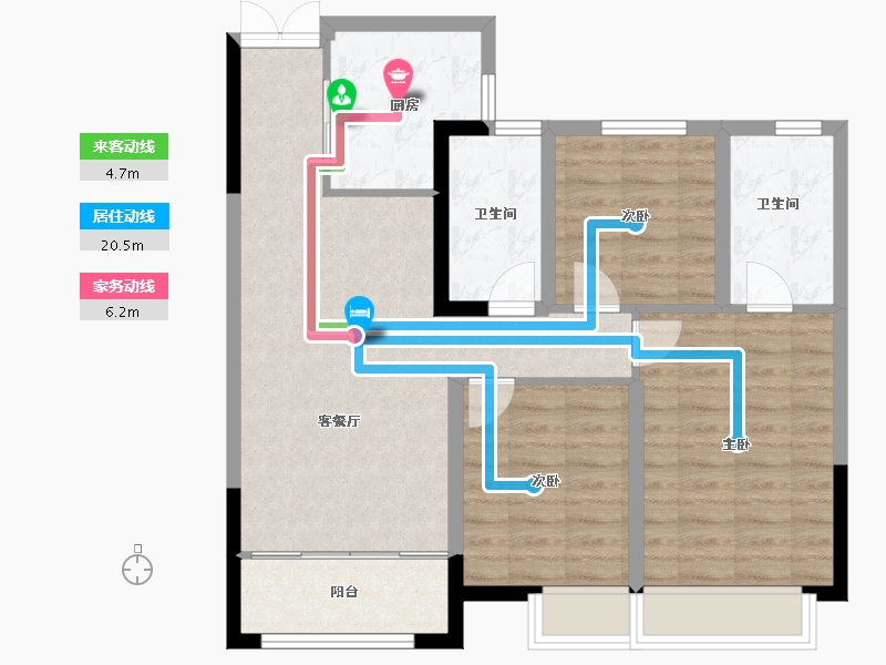 陕西省-西安市-盛唐长安-84.00-户型库-动静线