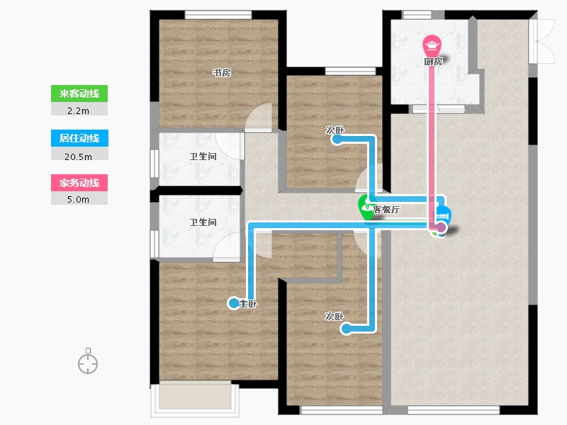 陕西省-西安市-盛唐长安-108.80-户型库-动静线