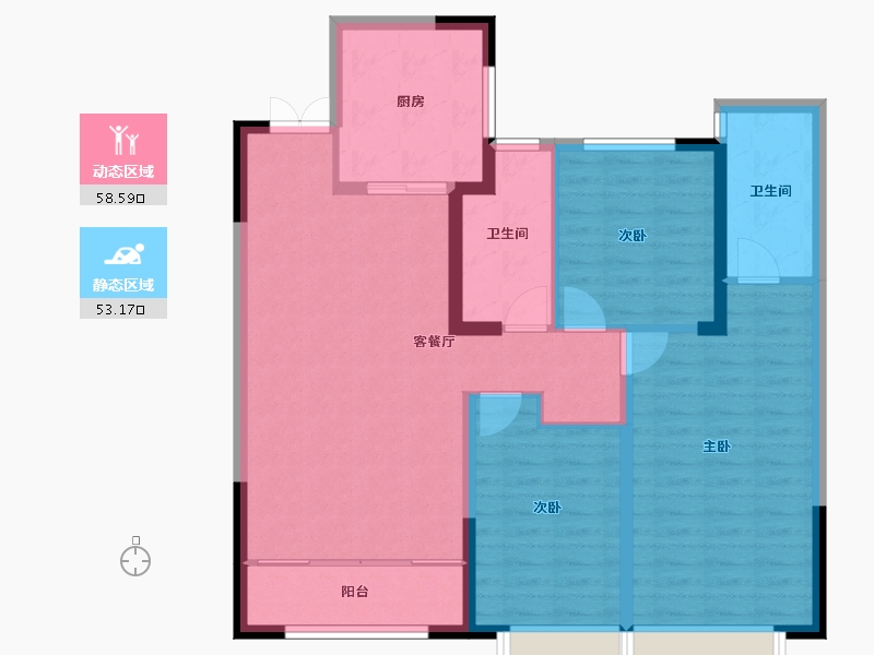 陕西省-西安市-盛唐长安-100.80-户型库-动静分区