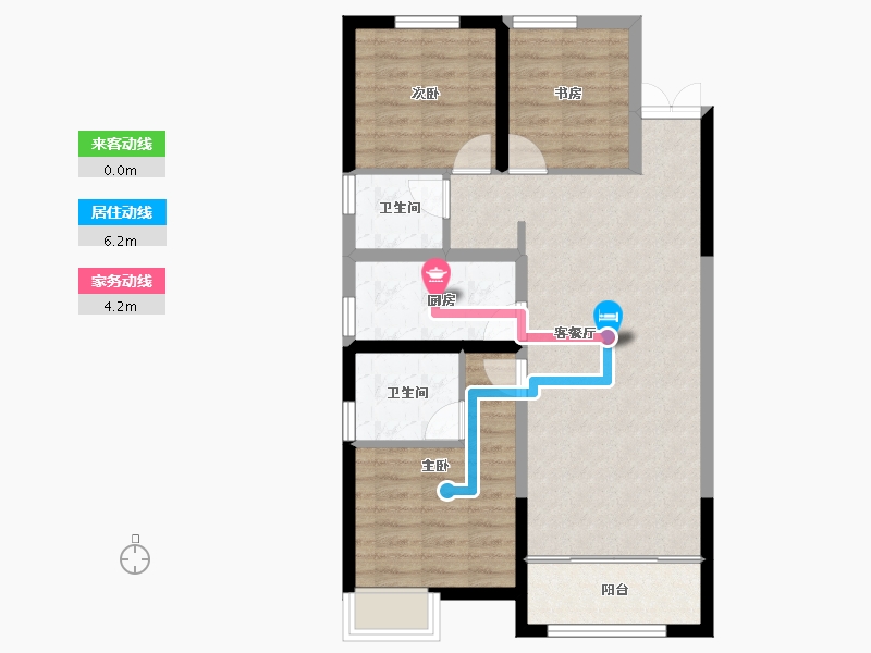 陕西省-西安市-盛唐长安-76.00-户型库-动静线