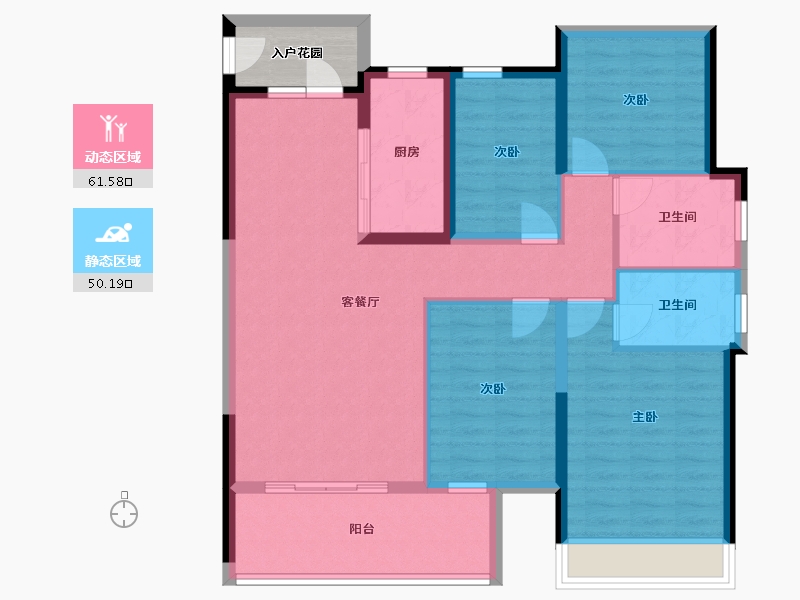 河南省-南阳市-军隆广场二期-104.06-户型库-动静分区