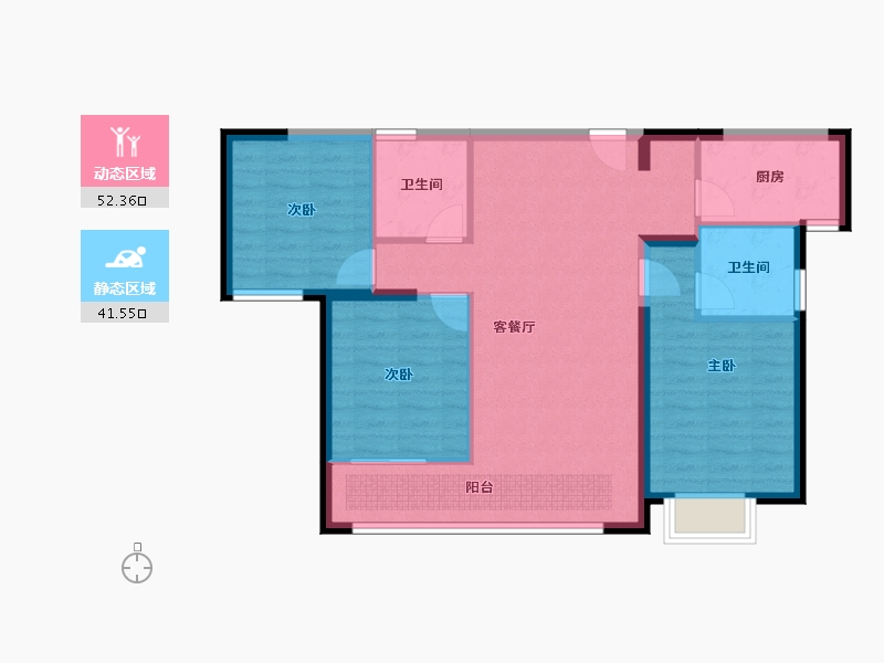 福建省-厦门市-保利联发金地和悦东方-84.87-户型库-动静分区