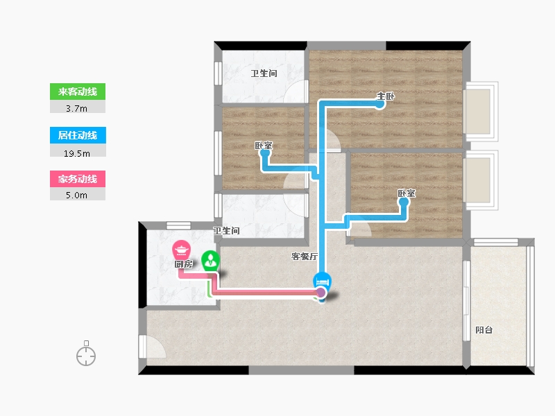 云南省-昆明市-美的云璟-84.00-户型库-动静线