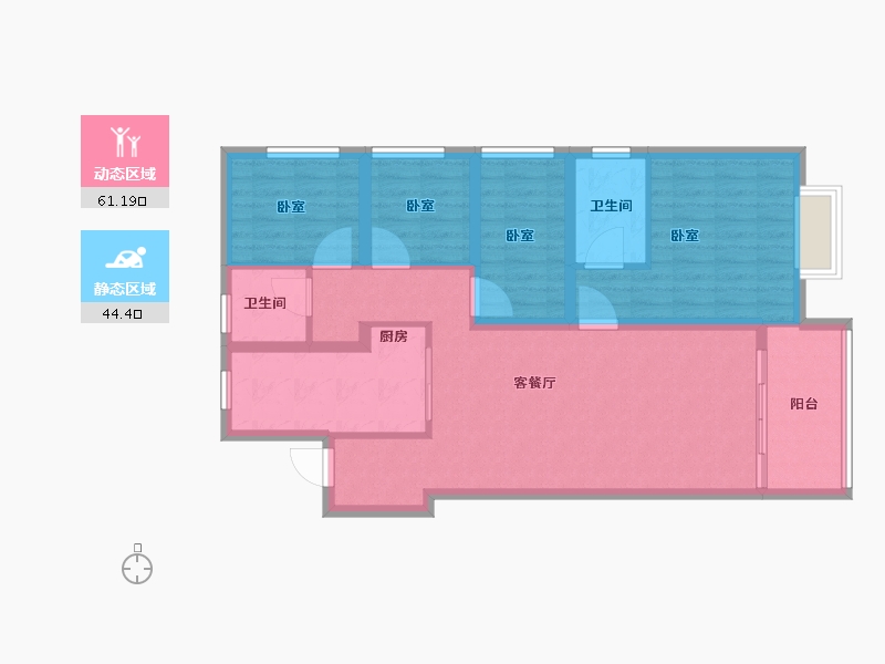 云南省-昆明市-美的云璟-94.40-户型库-动静分区