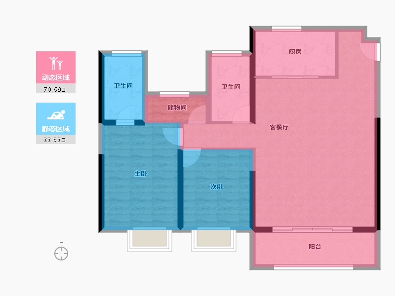 江苏省-常州市-中海桂语江南-93.96-户型库-动静分区