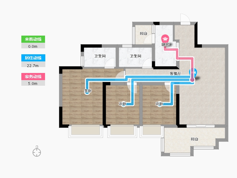 四川省-成都市-蓝光观岭雍锦半岛-95.20-户型库-动静线