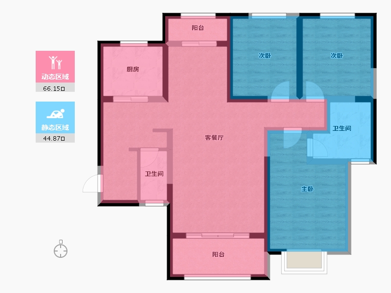 陕西省-西安市-元熙樾府-98.04-户型库-动静分区