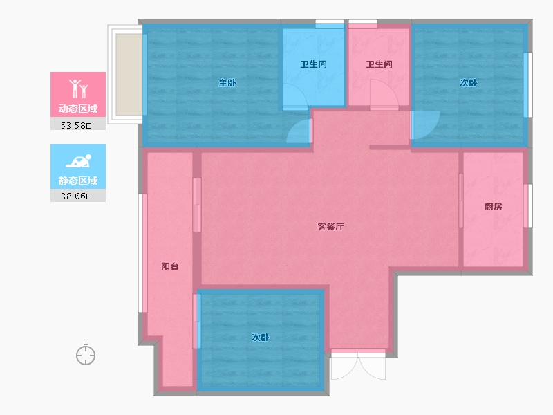 山东省-淄博市-花语江南-90.00-户型库-动静分区