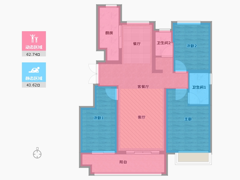 山东省-德州市-嘉泰世纪花城二期-95.20-户型库-动静分区