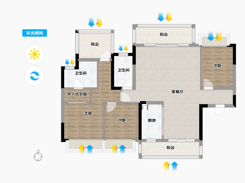 广西壮族自治区-柳州市-静兰湾御湖润府-109.78-户型库-采光通风