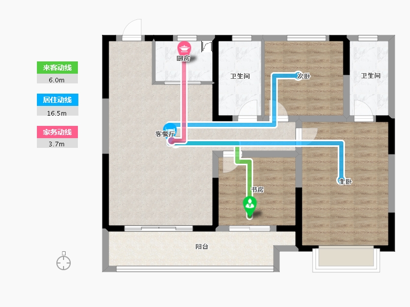 陕西省-榆林市-德通麟州府-94.41-户型库-动静线