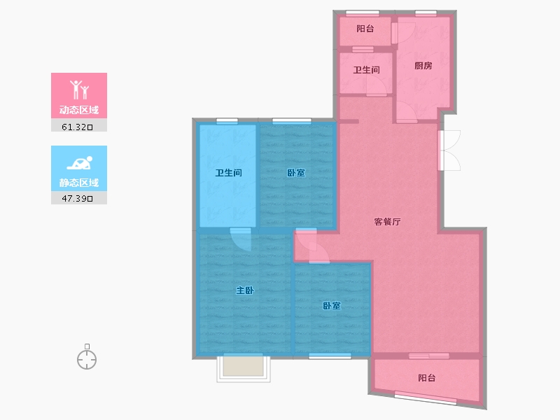 江苏省-苏州市-苏香名园-105.00-户型库-动静分区