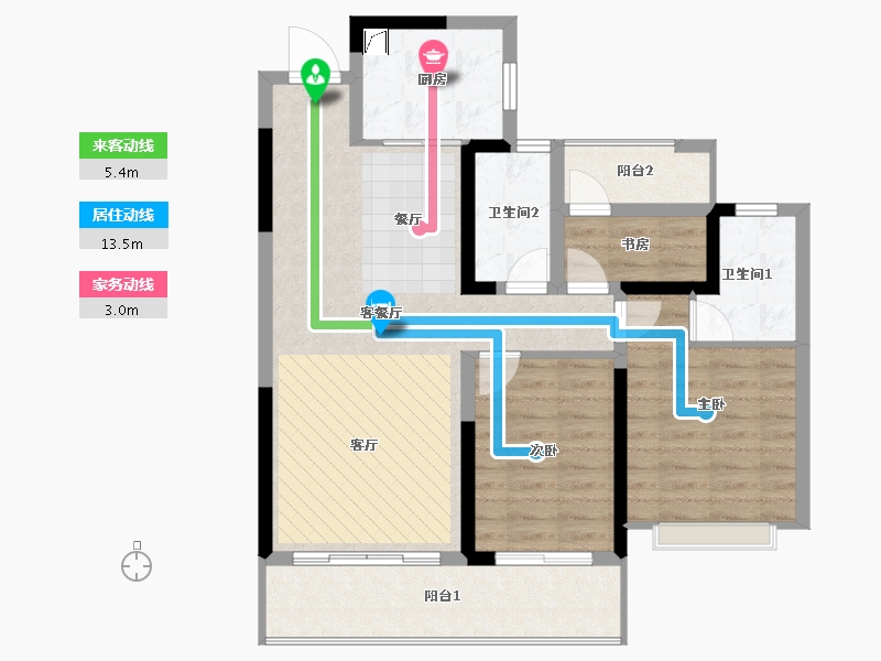 湖南省-怀化市-大汉华龙府-87.15-户型库-动静线