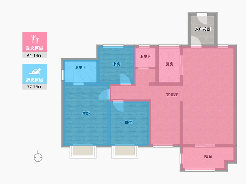 山西省-临汾市-丽景中央公园-91.24-户型库-动静分区