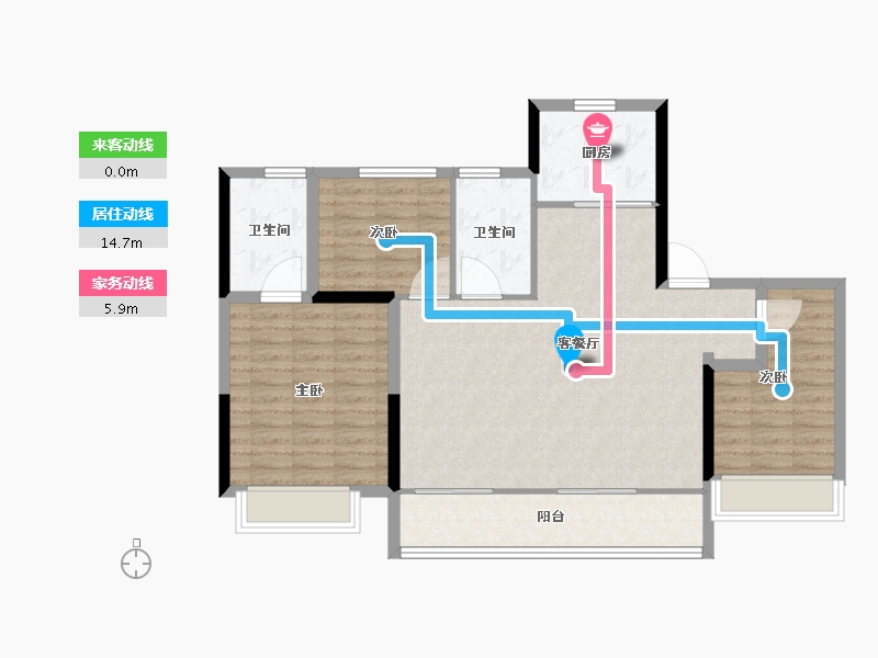 江苏省-无锡市-龙湖粼云上府-100.01-户型库-动静线